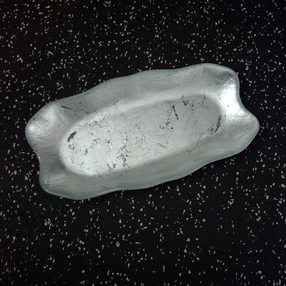 Silver Glass Decorative Tray